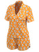 Orange 1970er Halloween Cartoon Totenkopf Pyjama