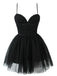 1970er Spaghetti Träger Bogen Tulle Kleid