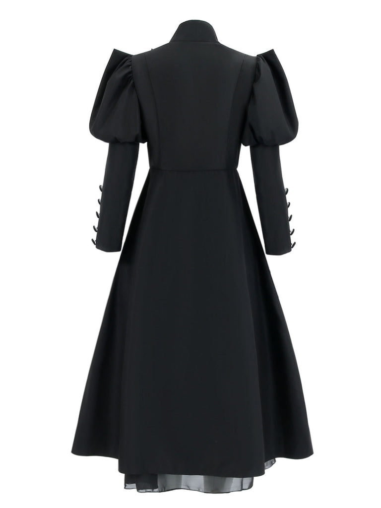 Schwarz 1940er Gothic Wicked-Inspiriert Elphaba Blumen Hexenkleid