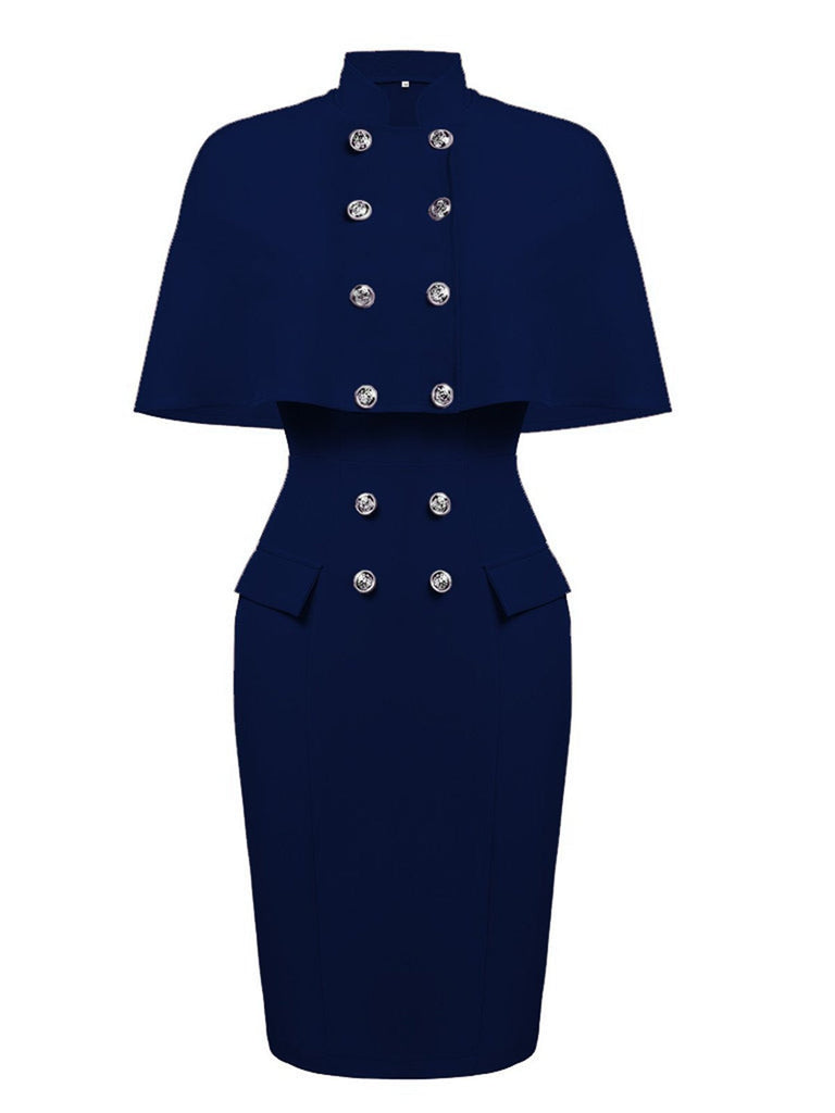 2PCS 1960ER BLEISTIFTKLEID MIT CAPE