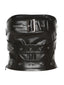 Schwarz 1980er Bandeau Punk Leder Top