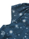 Dunkelblaues 50er Weihnachts-Midikleid mit Weihnachtsmannprint