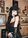 Tiefrotes 1960er Halloween-Spinnennetz-Kleid