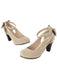 Vintage Bogen Klobige Wildleder Hohem Absatz Schuhe