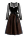 Schwarzes Oktoberfest Dirndl-Set mit Polka-Dots und Kontrastbesatz