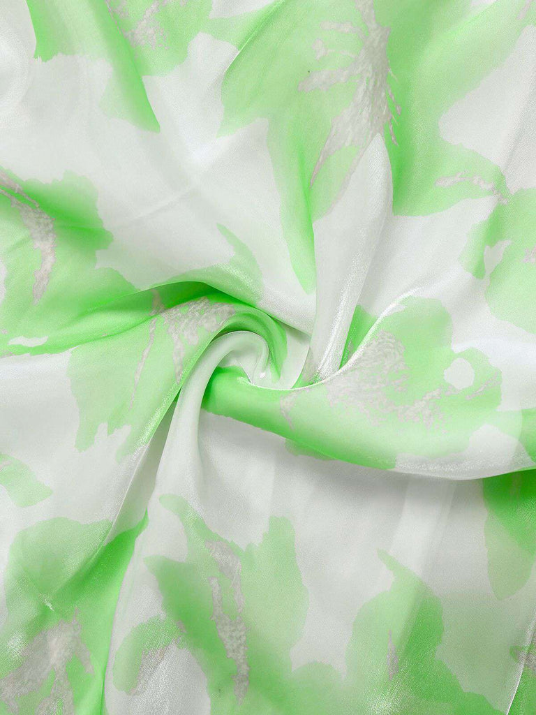 1930er Bogen Organza Blumen Spaghetti Träger Kleid