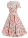 1950er Vintage Blumen Swing Kleid