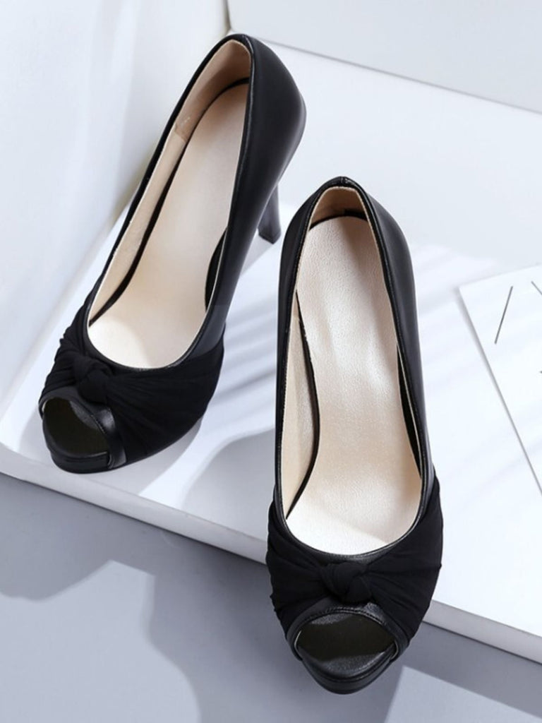 Peep Toe Knot Stilettos High Heels