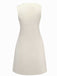 Beige 1960er Seestern Hülse Tasten Ärmellos Kleid