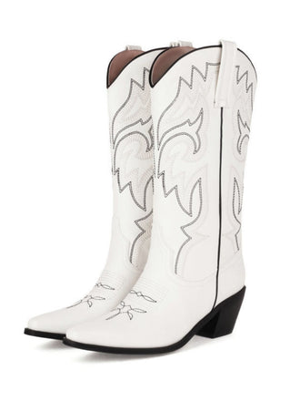 Weiß Vintage Stickerei Western Cowboy Stiefel