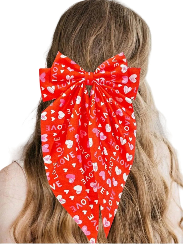 Valentinstag Herz Druck Bogen Haarspange