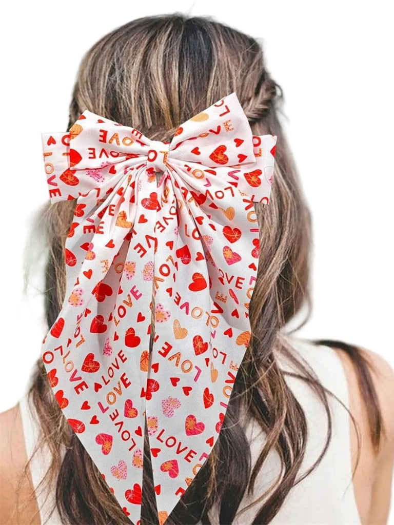 Valentinstag Herz Druck Bogen Haarspange
