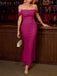 1930er Solide Schulterfrei Bodycon Maxi Kleid