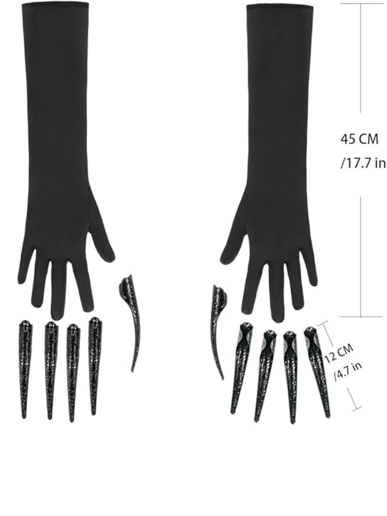 Halloween Schwarz Lang Klauen Handschuhe – retro stage-German