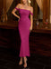 1930er Solide Schulterfrei Bodycon Maxi Kleid