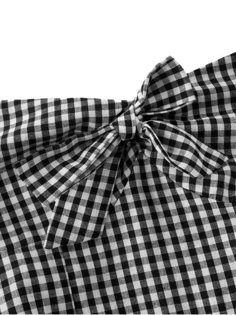 1950er Halter Gingham Plaids Bogen Romper