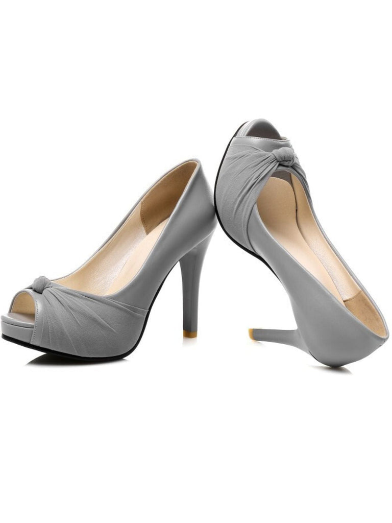 Peep Toe Knot Stilettos High Heels