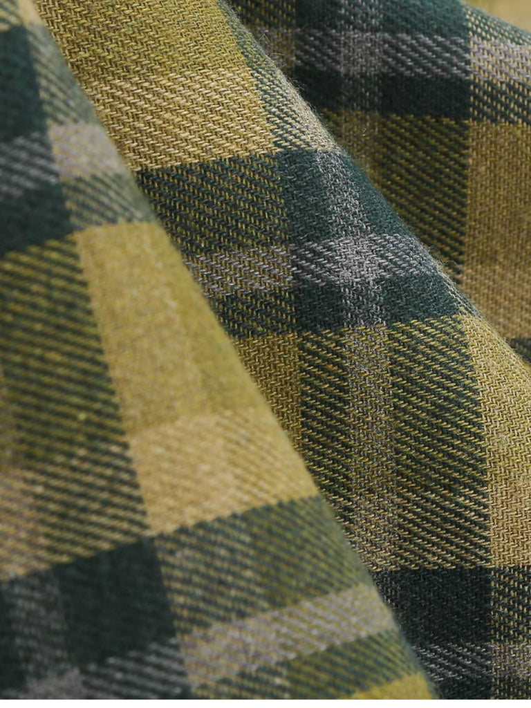 1950er Slip V-Ausschnitt Plaid Swing Kleid