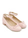 Beige Runde Zehe Solide Schnalle Bogen High Heels