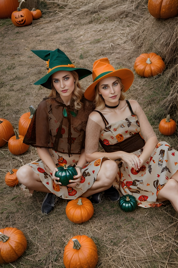 1950ER UMHÄNGE KÜRBIS HALLOWEEN KLEID