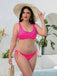 [Übergröße] Rosa 1950er Solide Schnürung Bikini Set