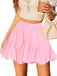 1980er Chiffon Rüschen Solide Mini Skirt
