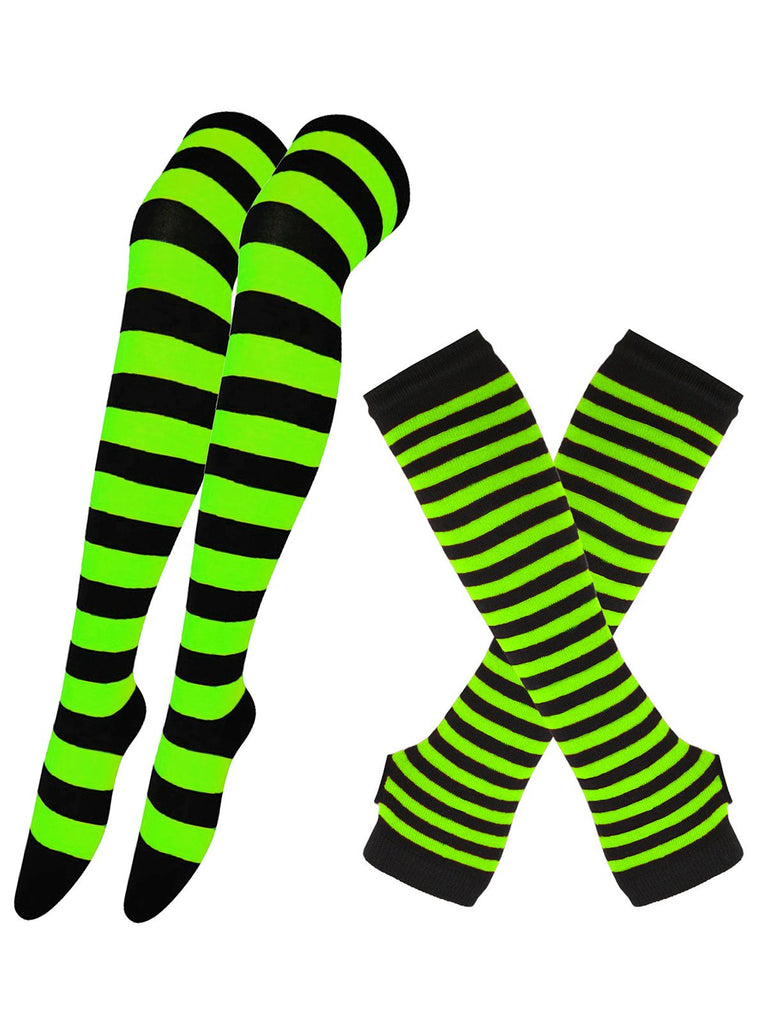 Vintage Halloween Streifen Fingerlose Handschuhe & Socken