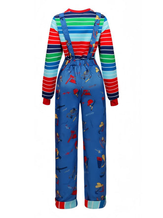 1940er Chucky-Puppe Streifen Latzhose Cosplay Set