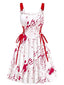 1950er Halloween Blutspritzer-Graffiti Slip Kleid