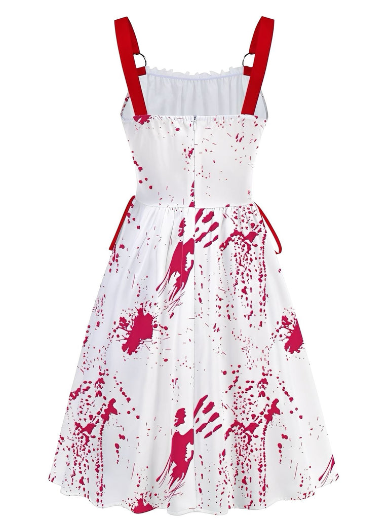1950er Halloween Blutspritzer-Graffiti Slip Kleid