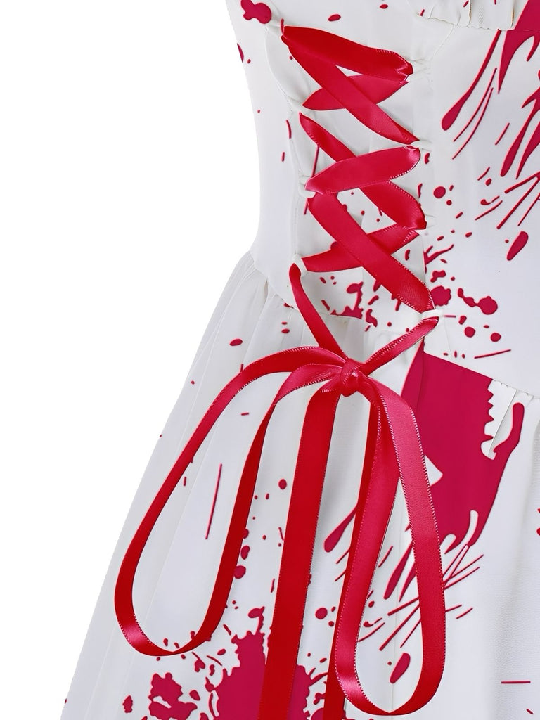 1950er Halloween Blutspritzer-Graffiti Slip Kleid