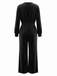 50er Samt-Jumpsuit mit V-Ausschnitt und Smok