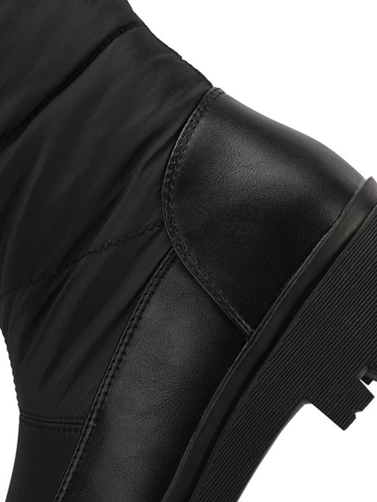 Kunstpelz Kniehoch Schneefall Stoff Stiefel