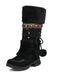 Vintage Kunstpelz Bommel Winter Schnee Stiefel