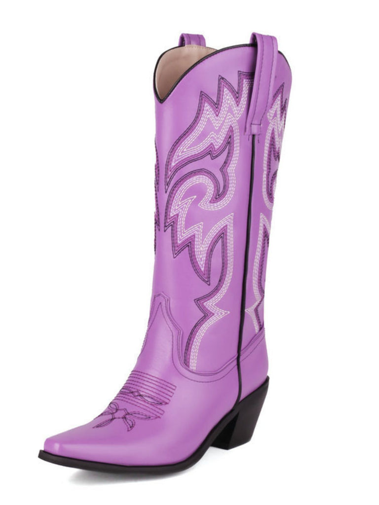 Weiß Vintage Stickerei Western Cowboy Stiefel