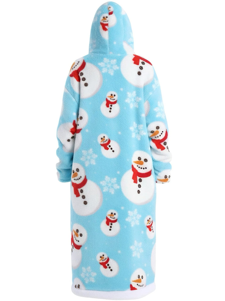 1970er Pumpkin Weihnachtsmanns Schneemann Decke Hoodie Lougewear