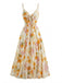 Bunt 1930er Blumen V-Ausschnitt Boho Slip Kleid