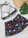 30er Tropen Bikini-Set mit Neckholder und Blumen