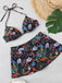 30er Tropen Bikini-Set mit Neckholder und Blumen