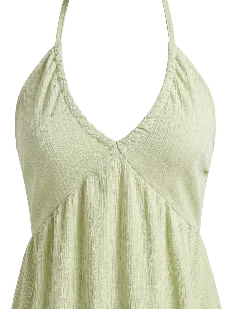 30er Maxikleid mit V-Ausschnitt und Neckholder