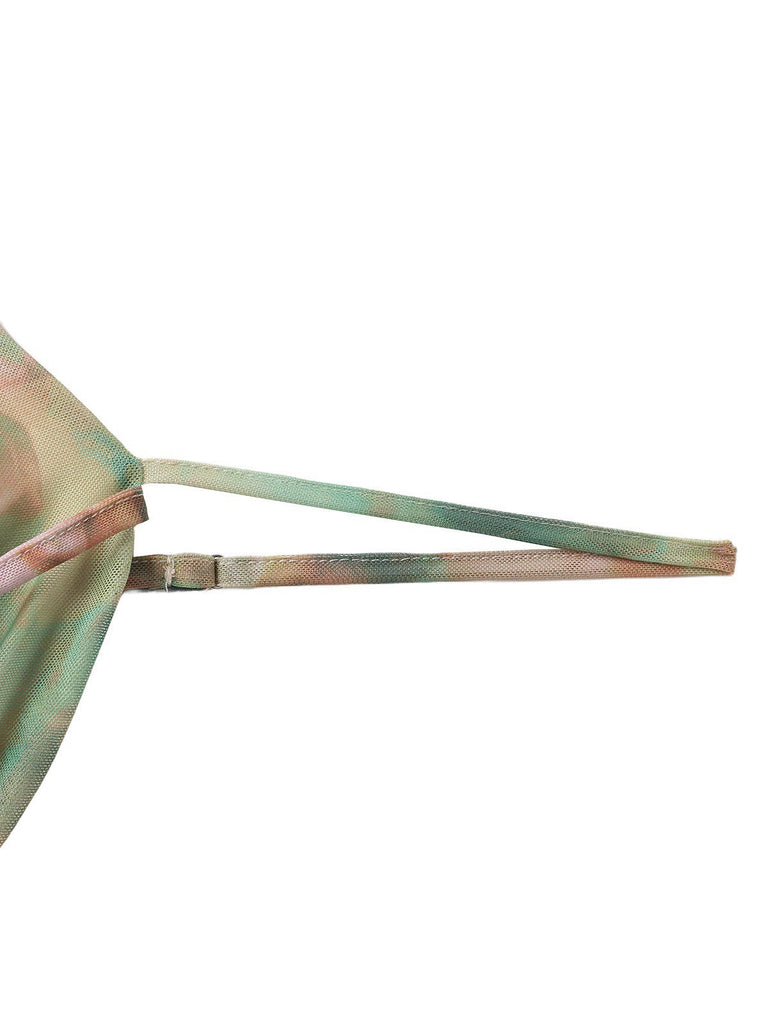 Kleid aus den 1930er Jahren mit Rosenmuster, Fischgrätmuster, Raffungen und Schlitz