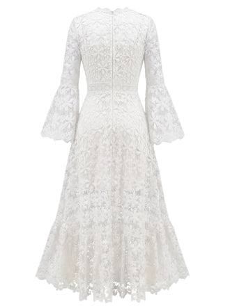 30er Maxikleid mit offenem Rücken und Spitze