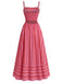 Gestreiftes Spaghettiträgerkleid aus den 1930er Jahren – Vintage-Kleid, Retro-Mode, Rockabilly