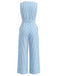 Blauer 30er Ärmelloses Jumpsuit mit V-Ausschnitt und Streifen