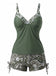70er Bohemian Tankini-Set mit V-Ausschnitt und Riemen