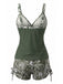 70er Bohemian Tankini-Set mit V-Ausschnitt und Riemen