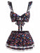 40er Bikini-Set mit Ditsy-Blumen und Rüschen