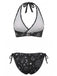 1940er Blumen Drucken Halfter Bikini-Set