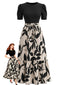 40er Kleid mit Blumen-Print und Gürtel