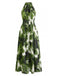 40er Ärmelloses Kleid mit Blumen und Batik